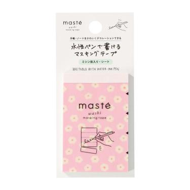 水性ペンで書けるマスキングテープ ミシン目入りシート フラワーB