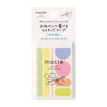 水性ペンで書けるマスキングテープ シート ライン・モチーフ
