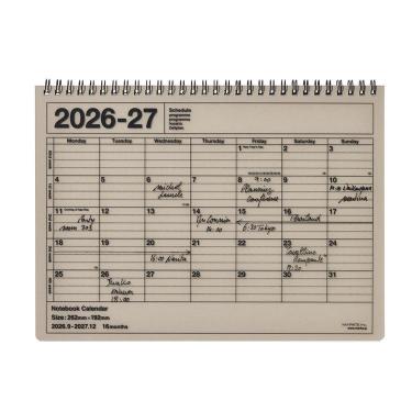 2026年9月始まり 月間 ノートブックカレンダー M スモーキーベージュ