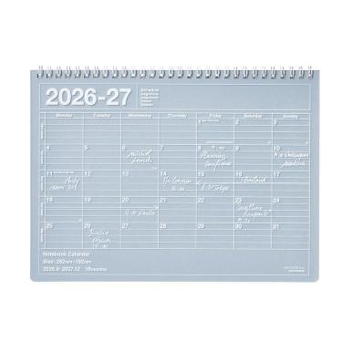 2026年9月始まり 月間 ノートブックカレンダー M チョークブルー