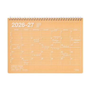 2026年9月始まり 月間 ノートブックカレンダー M マンダリンオレンジ