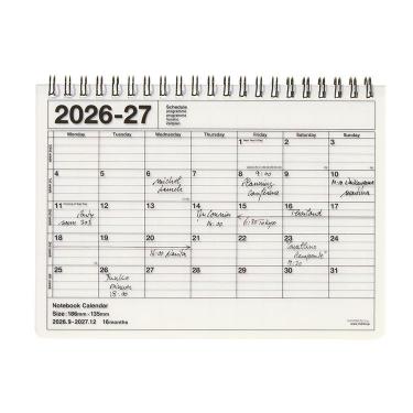 2026年9月始まり 月間 ノートブックカレンダー S ホワイト