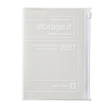 2026年12月始まり手帳 週間レフト B6 ストレージイット ホワイト
