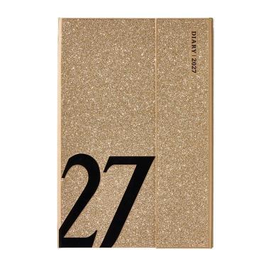 2026年12月始まり手帳 週間レフト B6 マグネット27 ラメゴールド