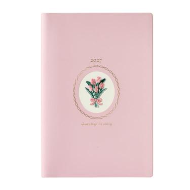 2026年12月始まり手帳 週間レフト B6 ワンポイント刺繍 チューリップ