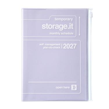 2026年12月始まり手帳 月間 A5 ストレージイット パープル