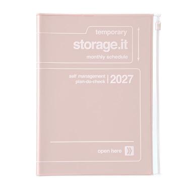 2026年12月始まり手帳 月間 A5 ストレージイット ピンク