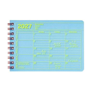 2027年1月始まり 月間 ノートブックカレンダー XS ブルー