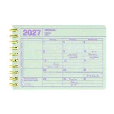 2027年1月始まり 月間 ノートブックカレンダー XS ミント