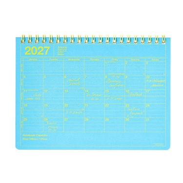 2027年1月始まり 月間 ノートブックカレンダー S ネオンブルー