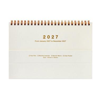 2027年1月始まり 月間 ノートブックカレンダー マグネット アイボリー