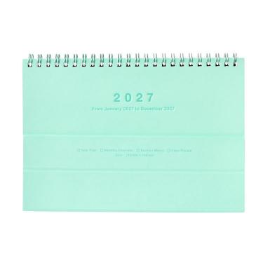 2027年1月始まり 月間 ノートブックカレンダー マグネット ミント