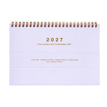 2027年1月始まり 月間 ノートブックカレンダー マグネット パープル