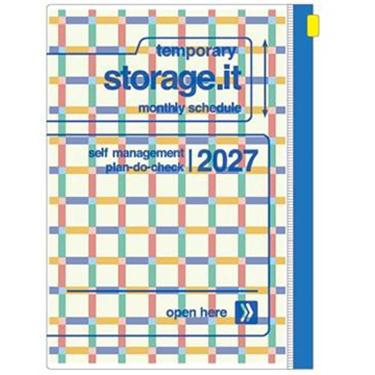 2026年12月始まり手帳 月間 B6 ストレージイット チェックパターン アイボリー