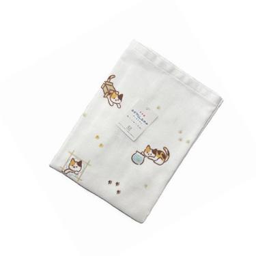 バスタオル 泉州ガーゼ&パイル 60×120cm いたずらにゃんこ
