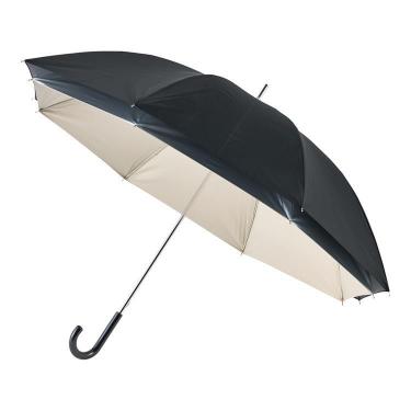 二階建て断熱パラソル 長傘 晴雨兼用 プレーン ブラック