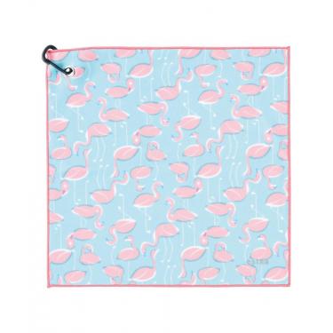 くっつきタオル フラミンゴ ターコイズブルー
