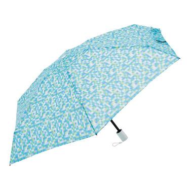 折りたたみ傘 自動開閉 ミラクルテック モザイク ターコイズブルー