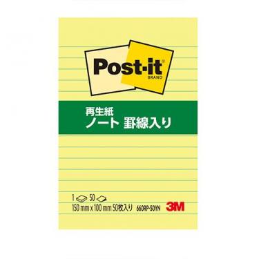 ポストイット 再生紙スタンダートノート 罫線入り