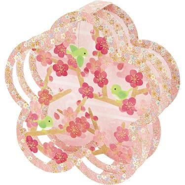 春柄 カード 梅形枠の中に梅の枝