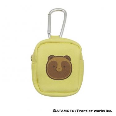 カラビナ付きミニポーチ タヌキフェイス タヌキとキツネ