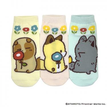 3Pセットソックス フラワー タヌキとキツネ: キャラクター