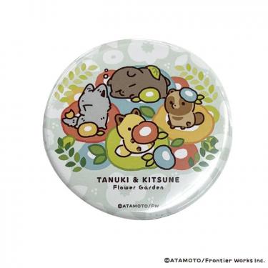 缶バッジ　ロゴ　タヌキとキツネ