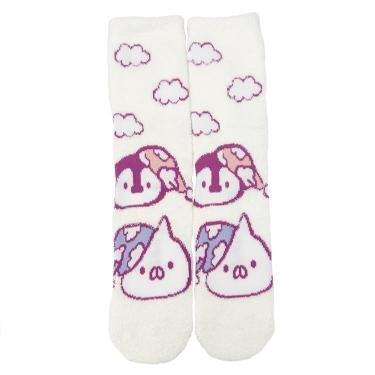ロングモコモコソックス　ねこぺん日和　パジャマ