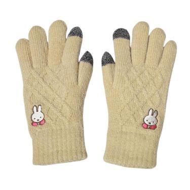 ワンポイント刺繍 スマートフォン対応ケーブル手袋 ミッフィー かんがえごと