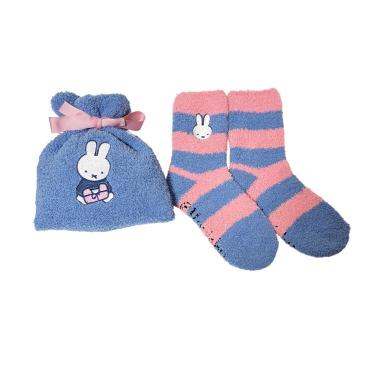 もこもこ靴下IN巾着 ミッフィー ブルー×ピンク