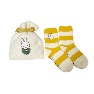 もこもこ靴下IN巾着 ミッフィー アイボリー×イエロー