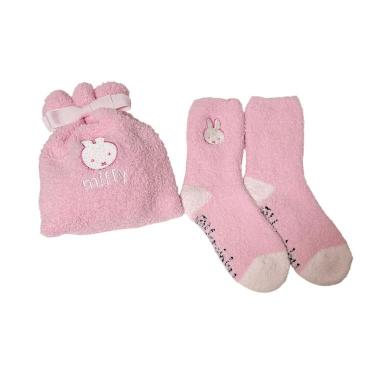 もこもこ靴下IN巾着 ミッフィー ピンク