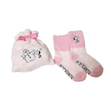 もこもこ靴下IN巾着 ピーナッツ 雪だるま