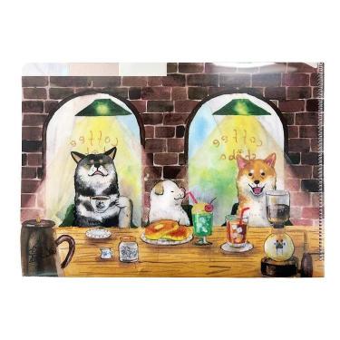 3Pクリアファイル A5 村田夏佳 しばいぬの休日 喫茶店【ロフト限定】