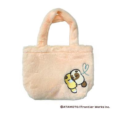 タヌキとキツネ ボアトート オレンジ