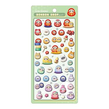 ボンボンドロップシール 和柄 だるま