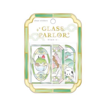 グラスパーラーステッカー 和柄  抹茶