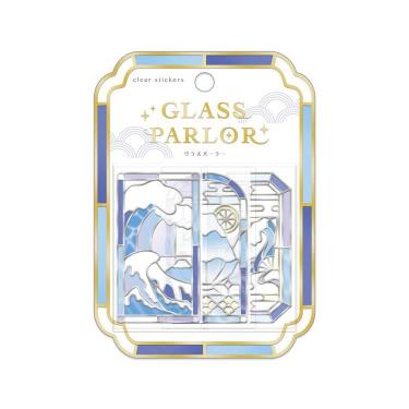 グラスパーラーステッカー 和柄  波と富士