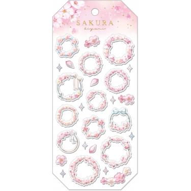 サクラビヨリステッカー 桜リース