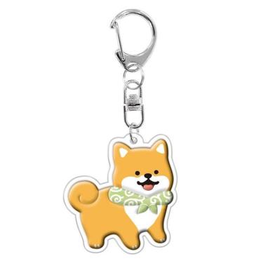 ボンボンドロップキーチャーム 和柄 柴犬