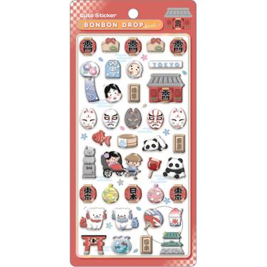 ボンボンドロップシール 和柄 東京観光