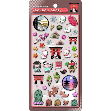 ボンボンドロップシール 和柄 古都めぐり