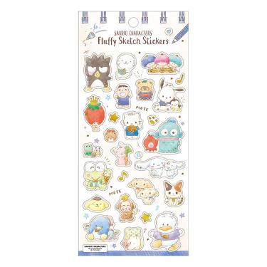 フラッフィースケッチステッカーズ サンリオキャラ ブルー