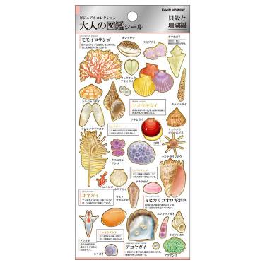 大人の図鑑シール 貝殻と珊瑚