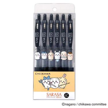 サラサクリップ 0.5mm ゲルインク ちいかわ ブラック 6色セット