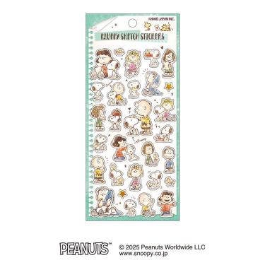 フラッフィースケッチステッカーズ スヌーピー&フレンズ
