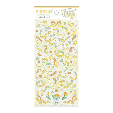 リボンシャワーステッカー モカチェック ステーショナリー ロフト公式通販サイト Loft