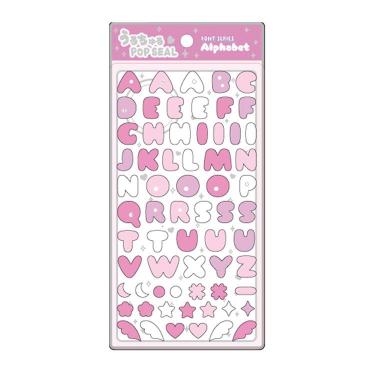 うるちゅるポップシール アルファベット ピンク