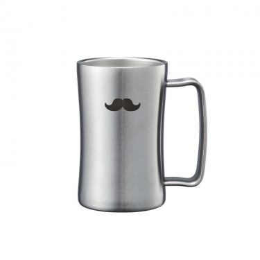 飲みごろジョッキ ヒゲ 420ml シルバー