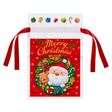 クリスマスリボンバッグ M 赤